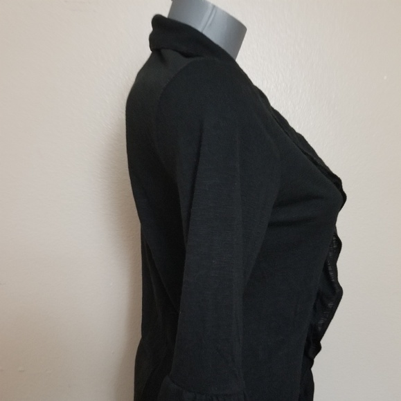 👄👄ANN TAYLOR LOFT RUFFLES 3/4 SLEEVE BLOUSE - Picture 3 of 7